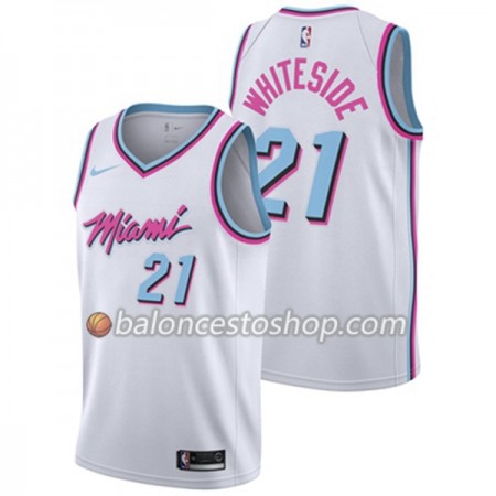 Camiseta Hombre NBA Miami Heat Hassan Whiteside 21 Nike City Edition Swingman